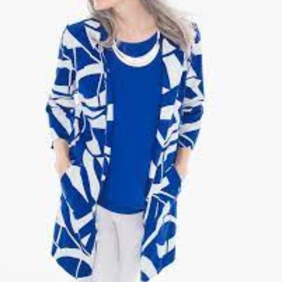 Chico's Jackets & Blazers - Chico's Geometric Bi-Color Jacket Size 0 or S/4